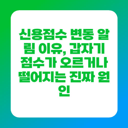 신용점수 변동 알림 이유, 갑자기 점수가 오르거나 떨어지는 진짜 원인
