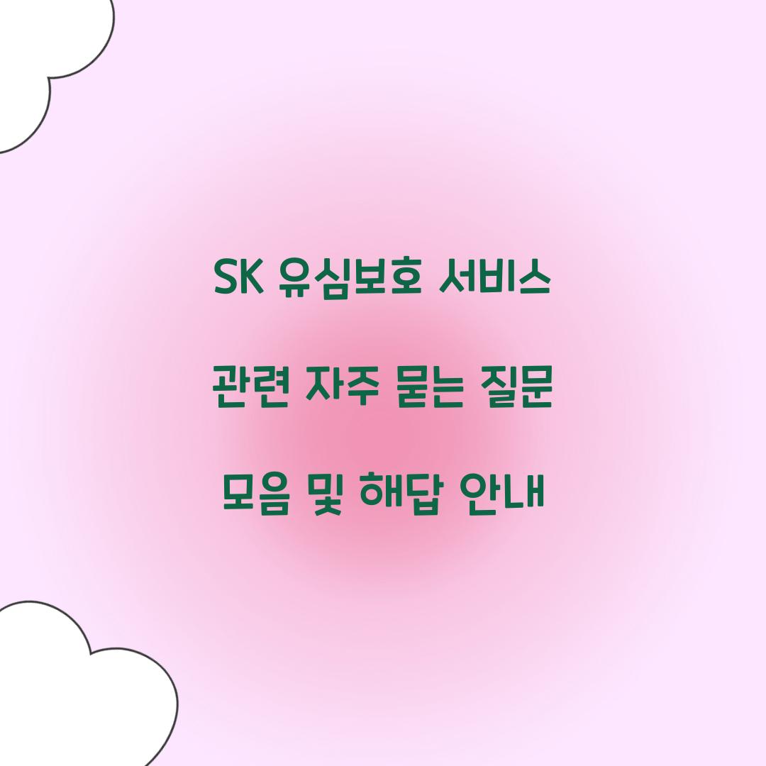 SK 유심보호 서비스 관련 자주 묻는 질문 모음