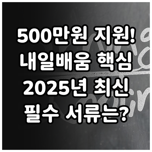 5년 500만원 지원 국민내일배움카드..