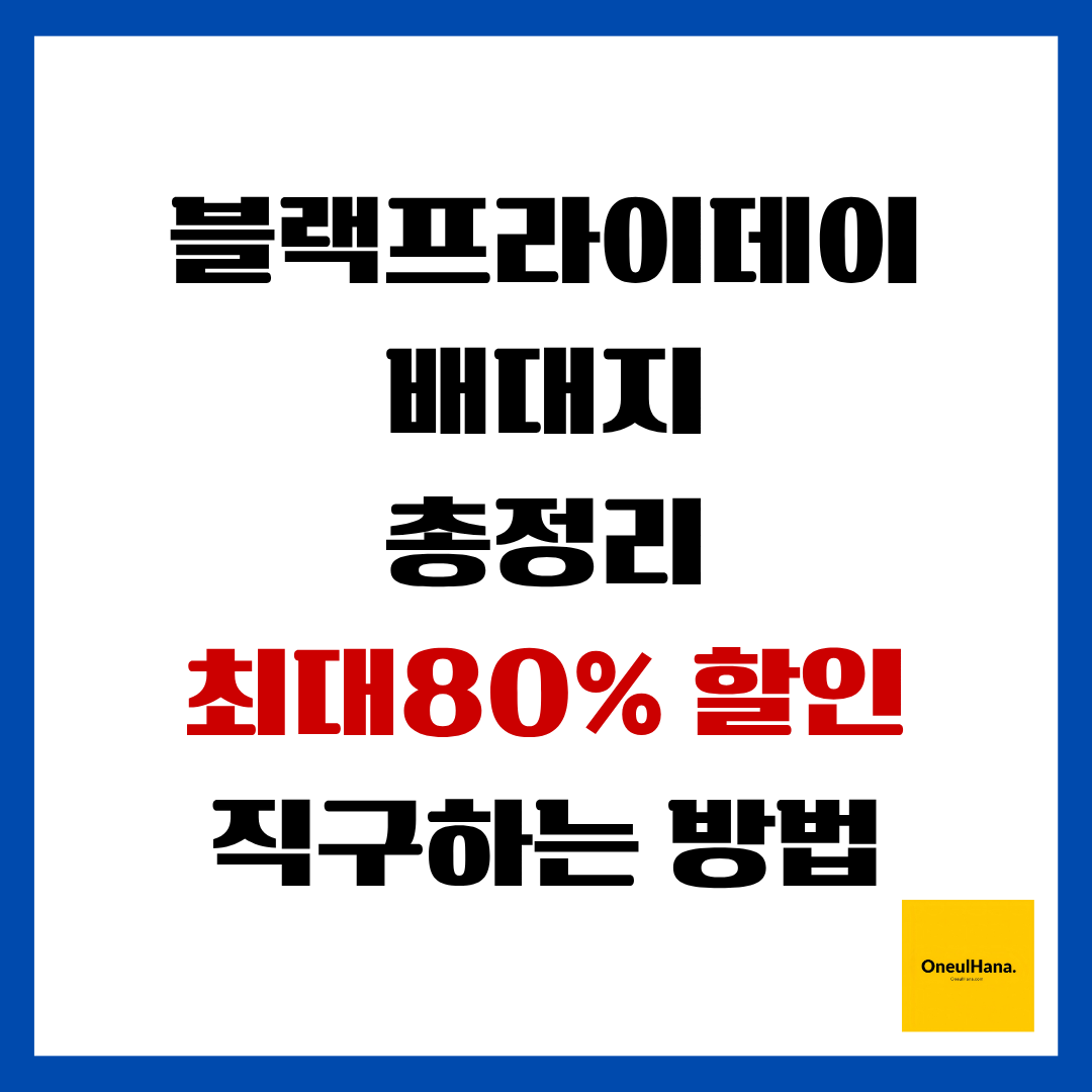 블랙프라이데이 배대지 총정리