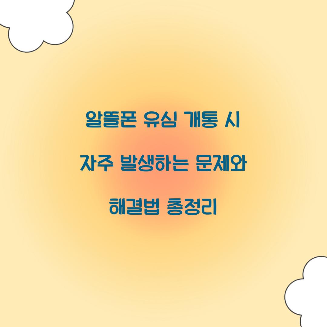 알뜰폰 유심 개통 시 자주 발생하는 문제와 해결법