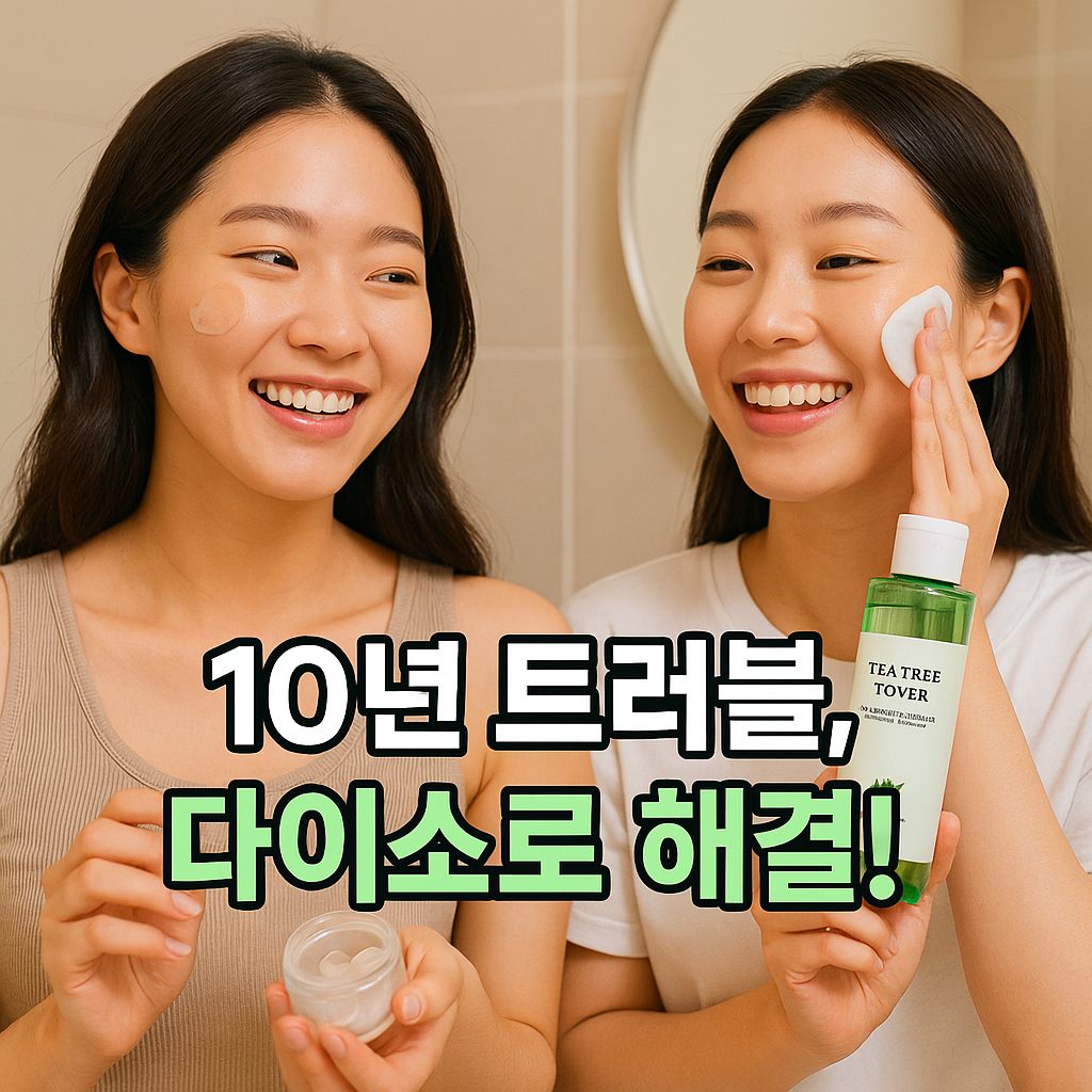 다이소 화장품으로 트러블 케어하는 20대 여성들