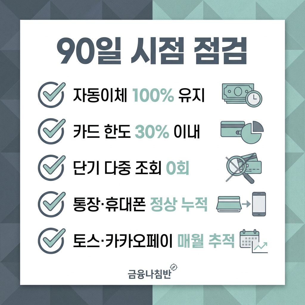 90일 시점 신용점수 점검 5가지
