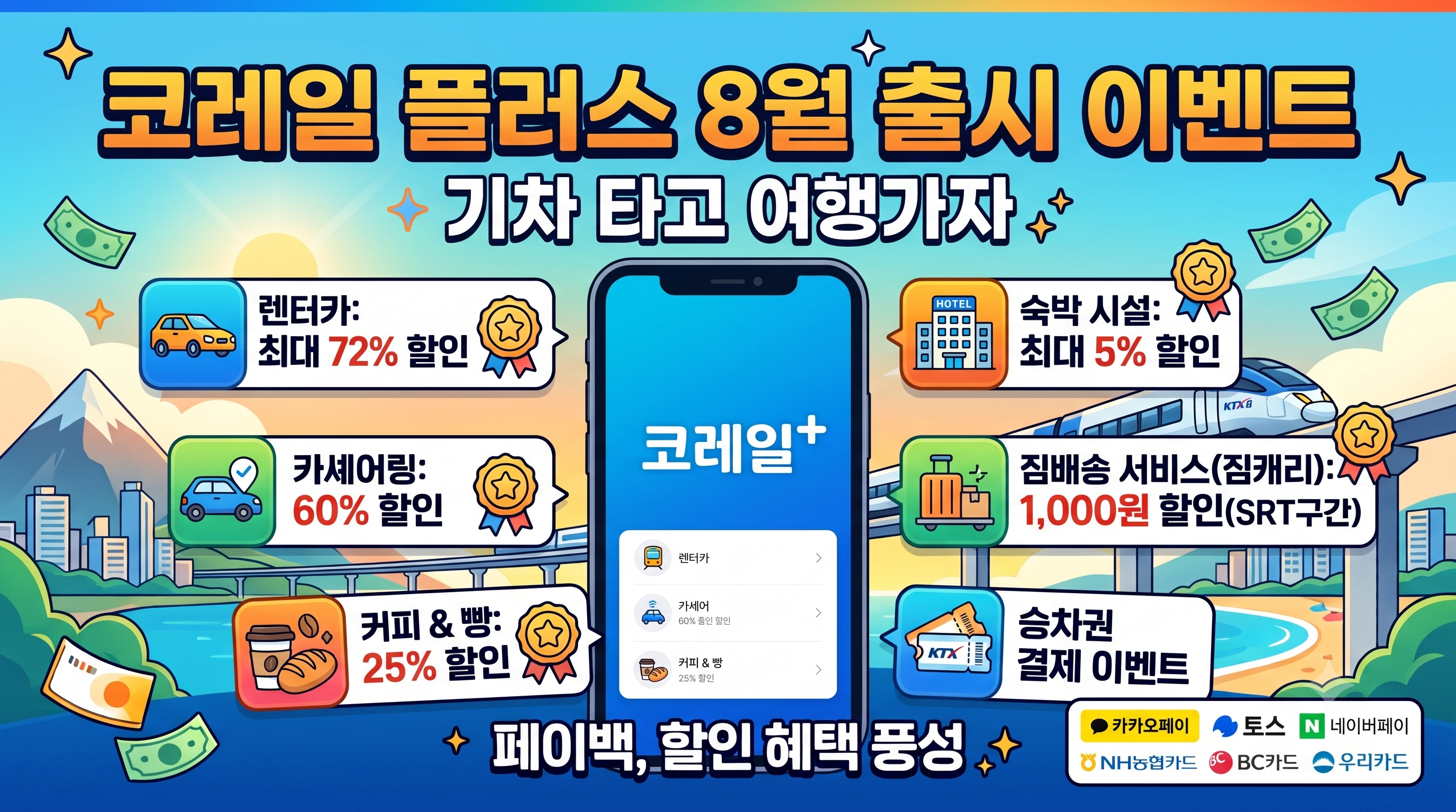 코레일 플러스 8월 출시 이벤트