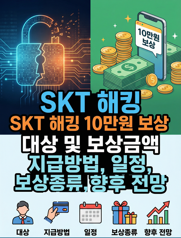 SKT 해킹 10만원 보상, 대상 및 보상금액 지급방법, 일정, 보상종류, 향후 전망