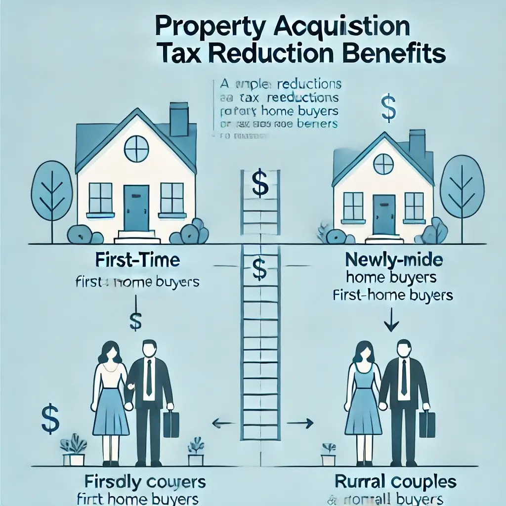 취득세 감면 대상과 혜택을 비교하는 간단한 설명 이미지