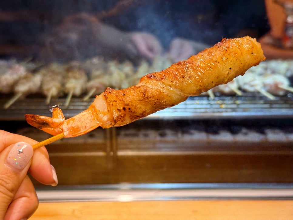 방이동 술집 야키토리 나루토 (새우 삼겹살말이)