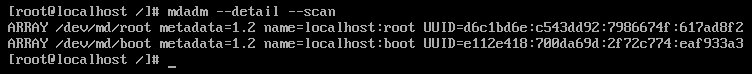 mdadm scan