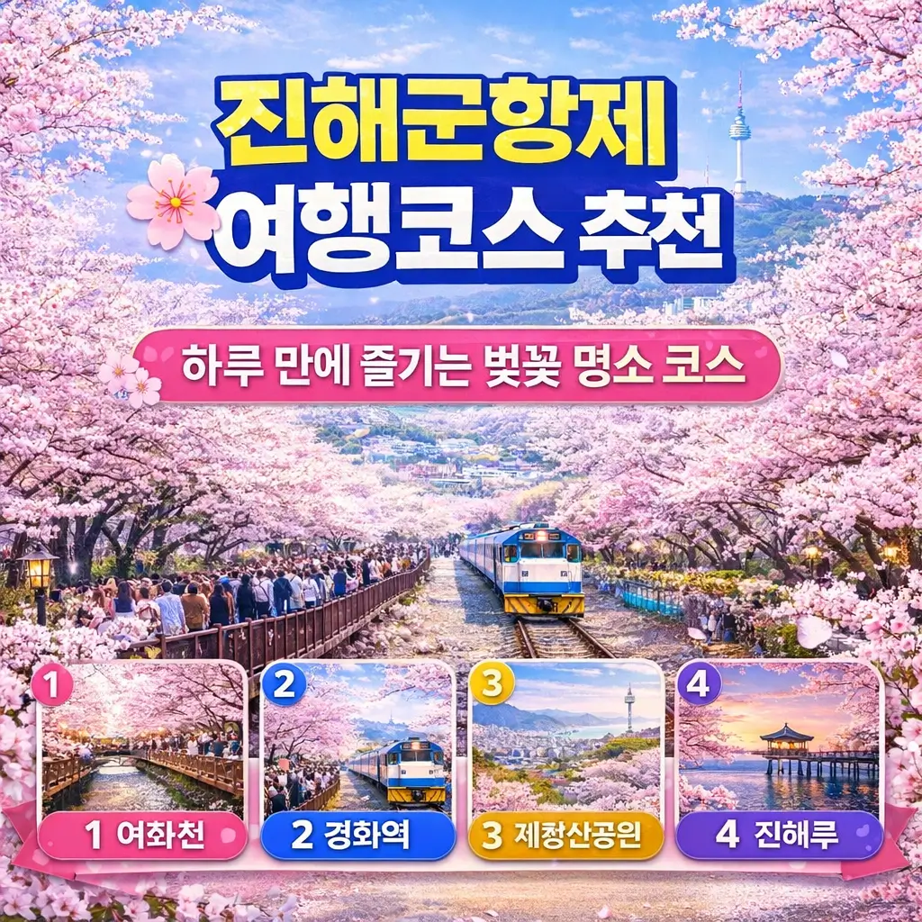 진해군항제 여행코스 추천｜하루 만에 즐기는 벚꽃 명소 코스
