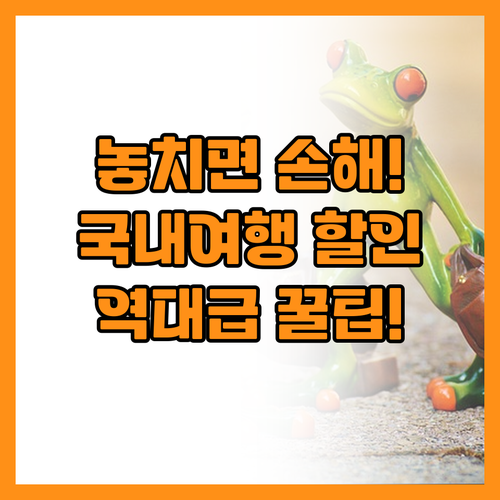 놓치면 손해인 국내여행 할인 정보 총..