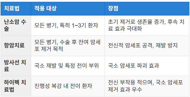 난소암의 치료 방법