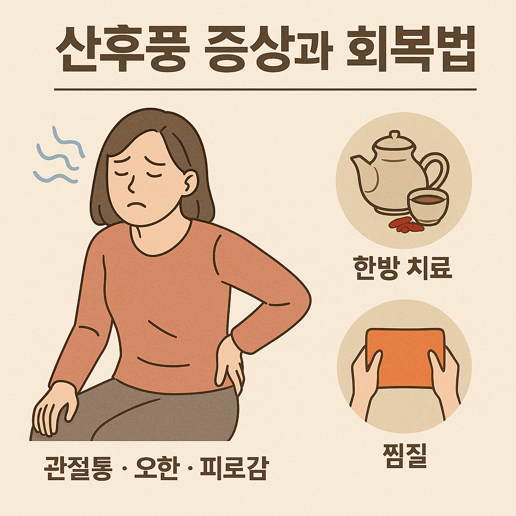 산후풍 증상과 회복법 (한방 치료, 찜질, 영양) 이글을 표현하는 이미지