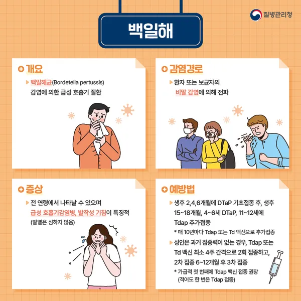 백일해 증상 예방접종