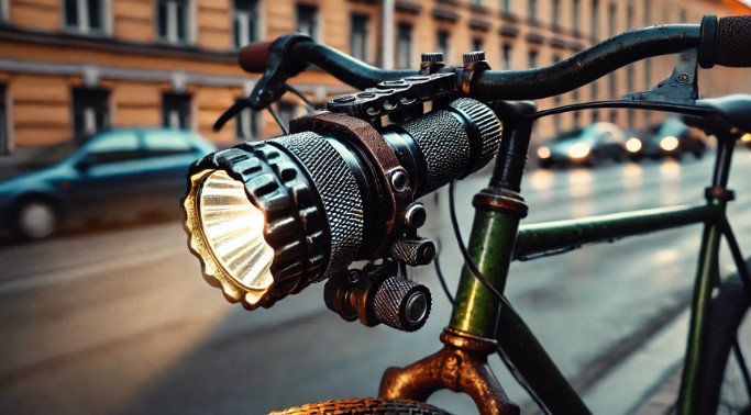 @폐 손전등 부품을 활용한 자전거용 라이트 제작 이미지