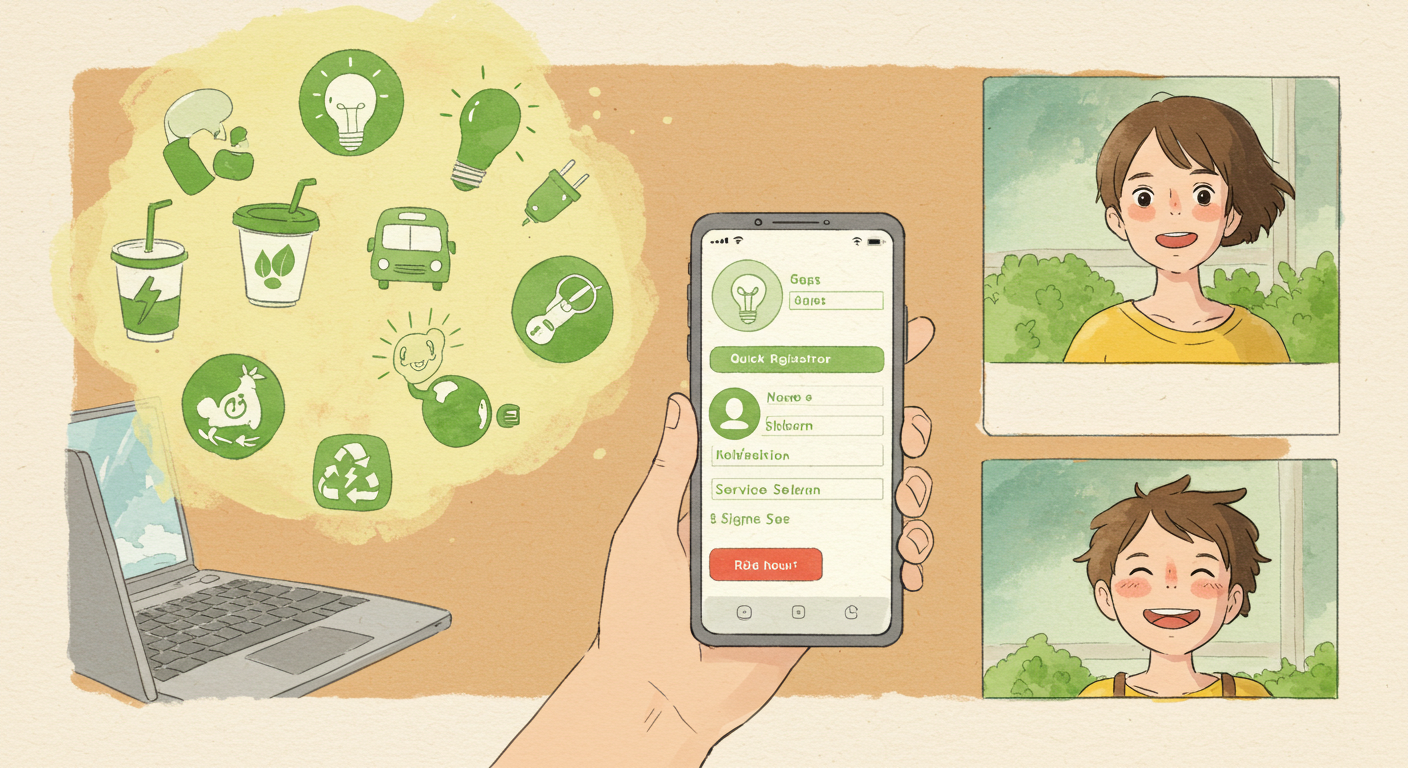 탄소중립포인트제 신청 절차를 보여주는 장면