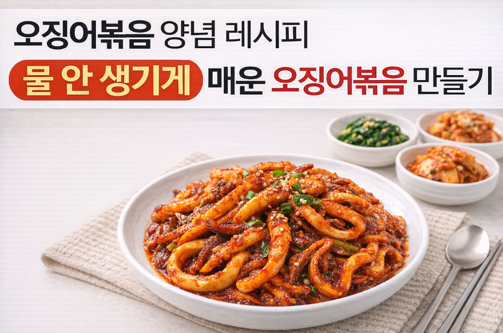 물 안 생기는 매운 오징어볶음 황금 레시피