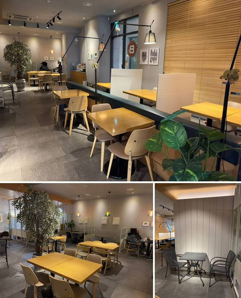 내부 칸막이 자리 및 안쪽 자리