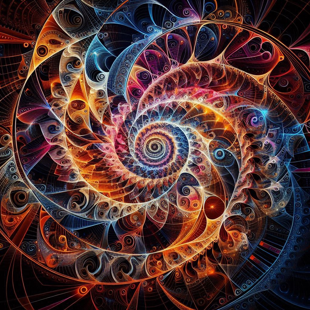 수학적 알고리즘을 이용해 생성된 복잡한 기하학적 패턴