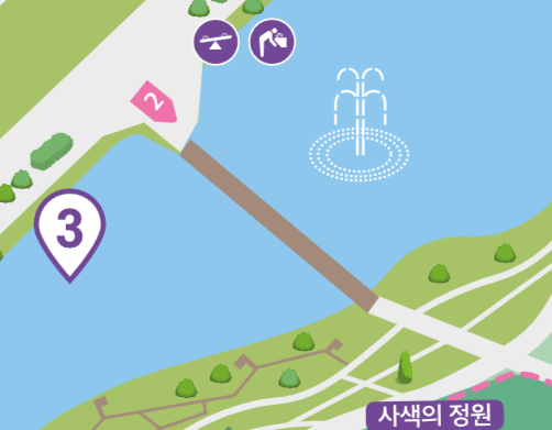 호수원 분수 근처 약도