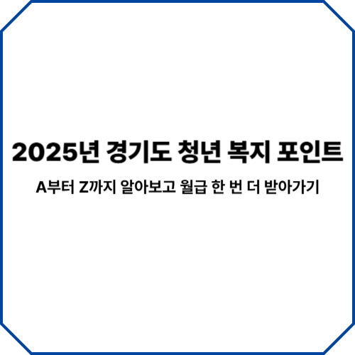 경기도 청년 복지 포인트