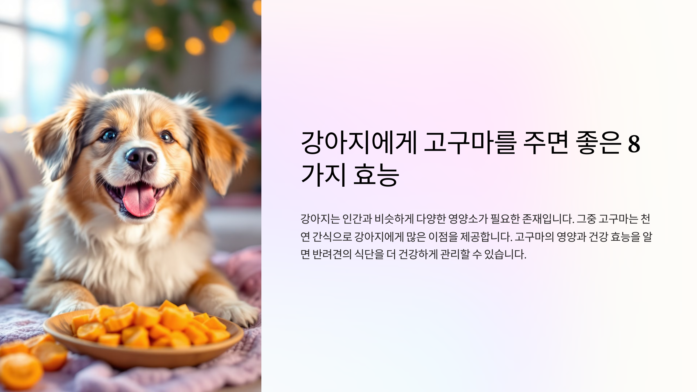강아지에게 고구마를 주면 좋은 8가지 효능