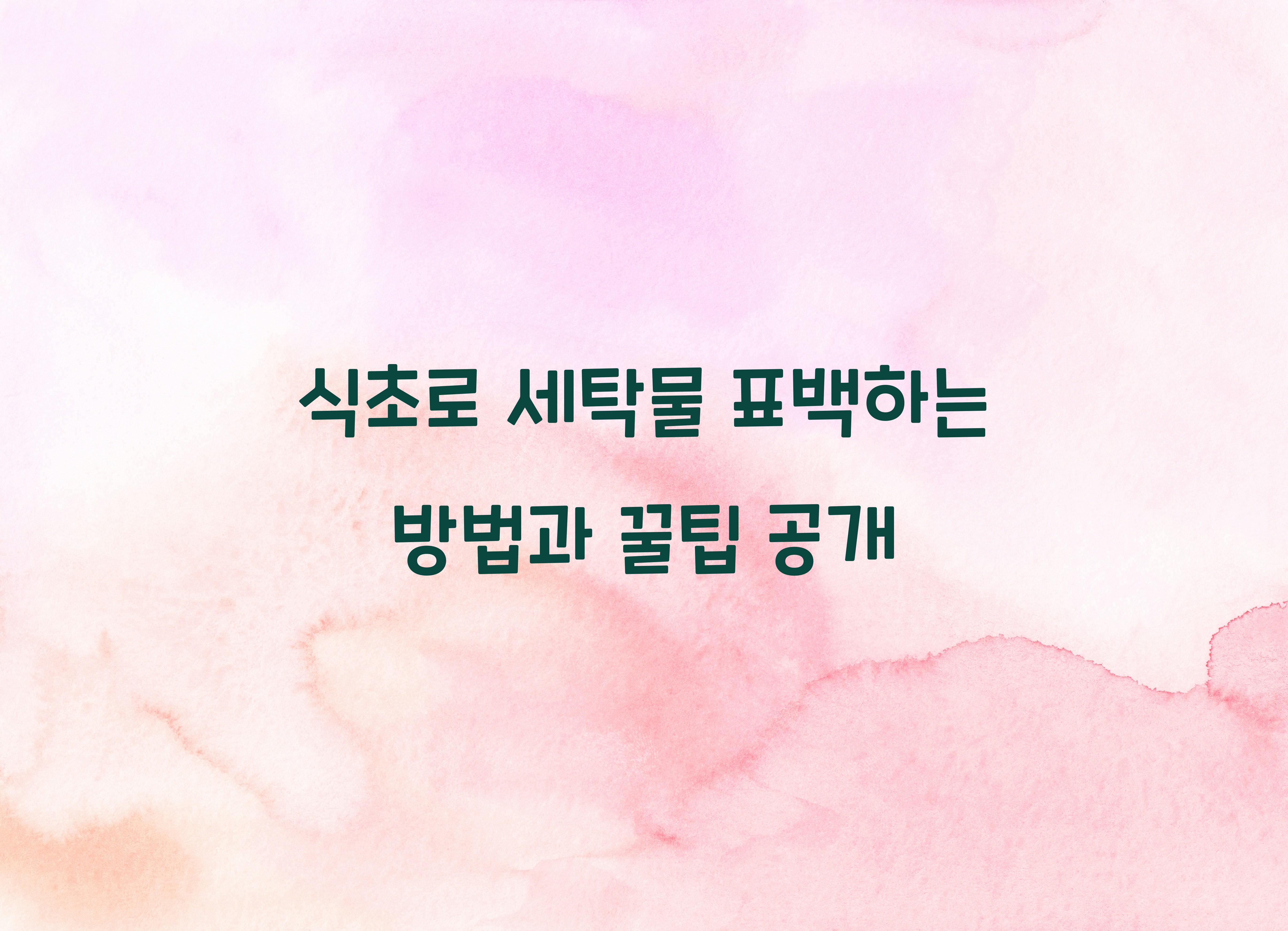 식초로 세탁물 표백하는 방법