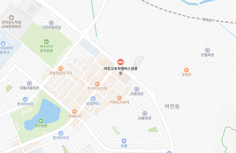 여천고속버스터미널 위치-지도