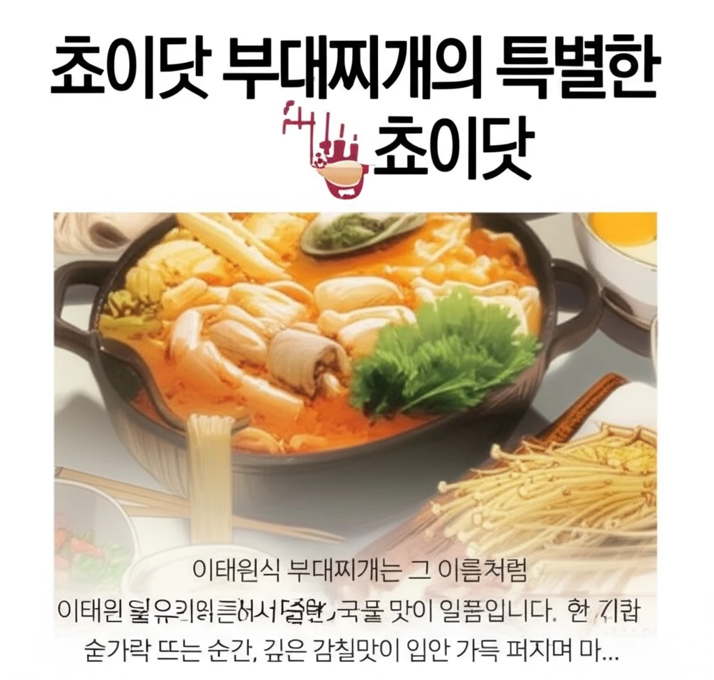 인생 부대찌개 찾았다! 쵸이닷 솔직 