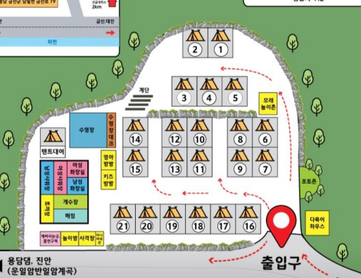 디에스캠핑장 사이트 배치도