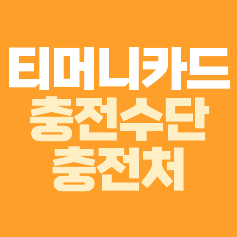 티머니 카드 충전방법 충전수단 충전처