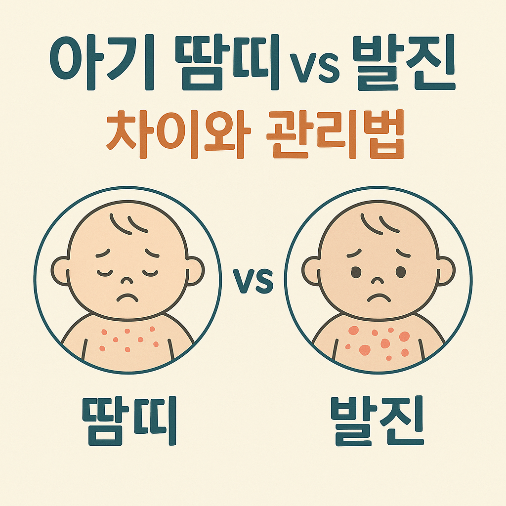 아기 땀띠와 발진 차이와 관리법
