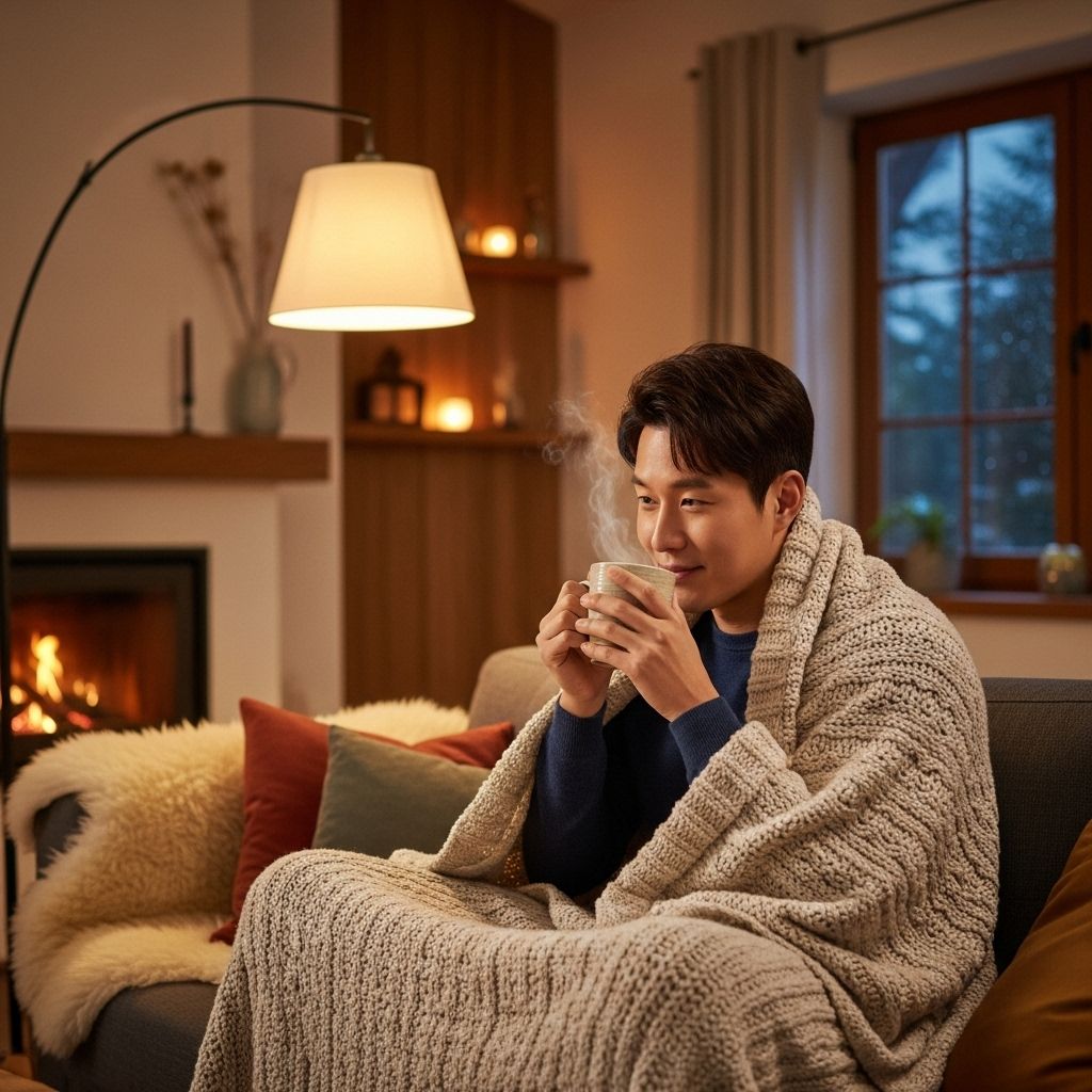연말정산 소득공제 항목, 쇼파에 앉아 차를 마시고 있는 남성