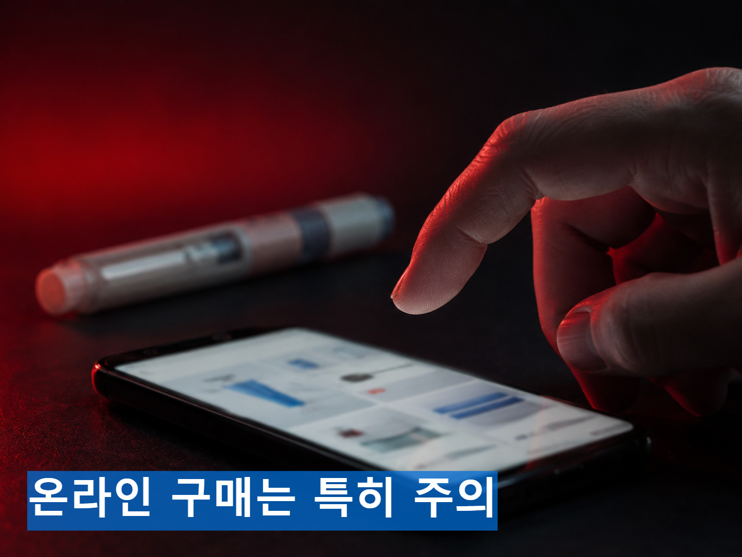비만치료제 온라인 구매 위험을 상징하는 이미지