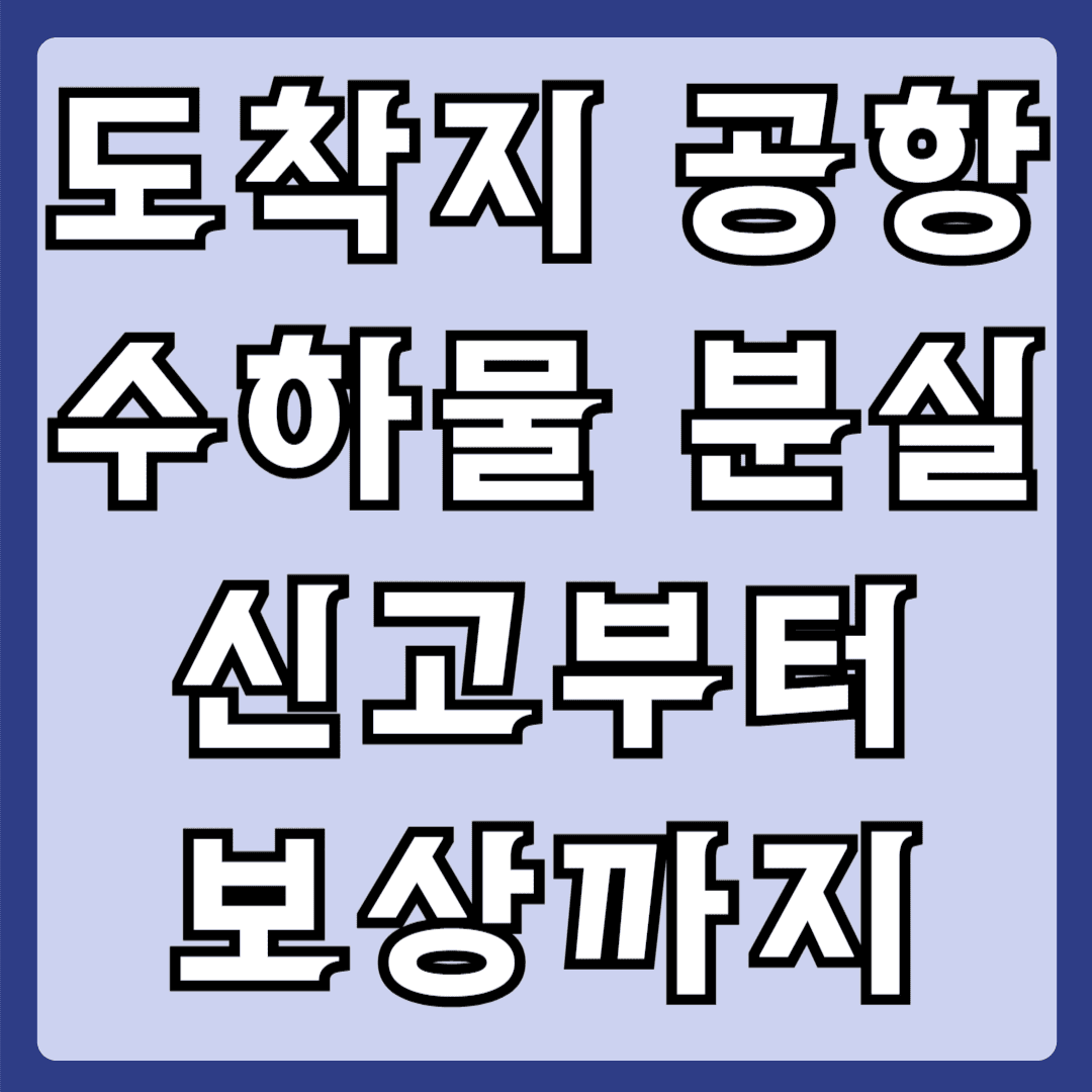 도착지 공항 수하물 분실 신고부터 보상까지