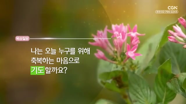 나는 오늘 누구를 위해 축복하는 마음으로 기도할까요?