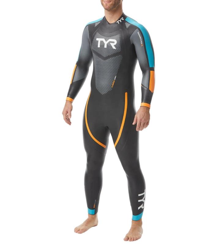 티어 TYR 남성 Hurricane Cat 2 Fullsleeve Triathlon Wet 수트 - 블랙오렌지 2a M305645