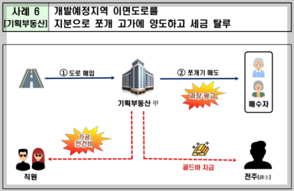 기획부동산이 낀 세금 탈루 수법 적발 건