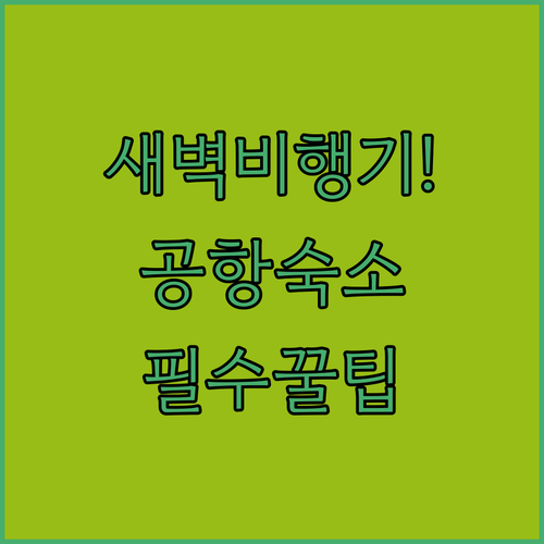 새벽 비행기 탈 때 좋은 인천공항 인..