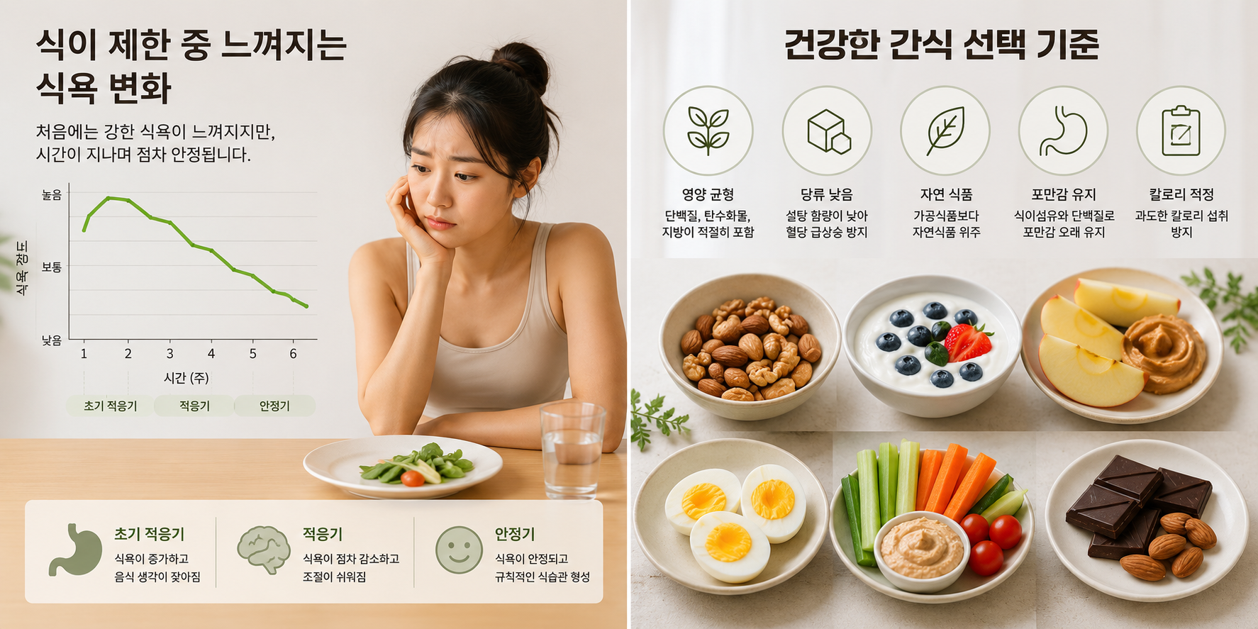 식이 제힌 중 느껴지는 식욕 변화와 건강한 간식 선택 기준