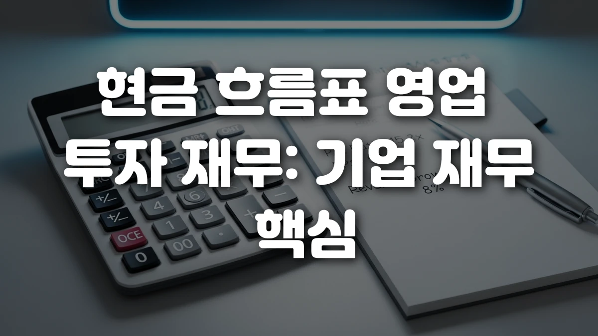 현금 흐름표 영업 투자 재무 기업 재무 핵심