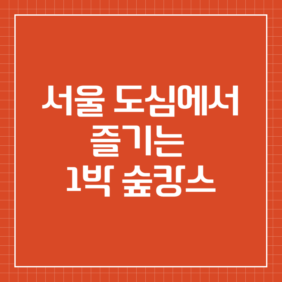 서울 도심에서 즐기는 1박 숲캉스