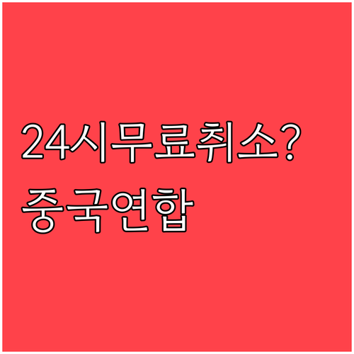 중국연합항공 예약 후 24시간 무료 ..