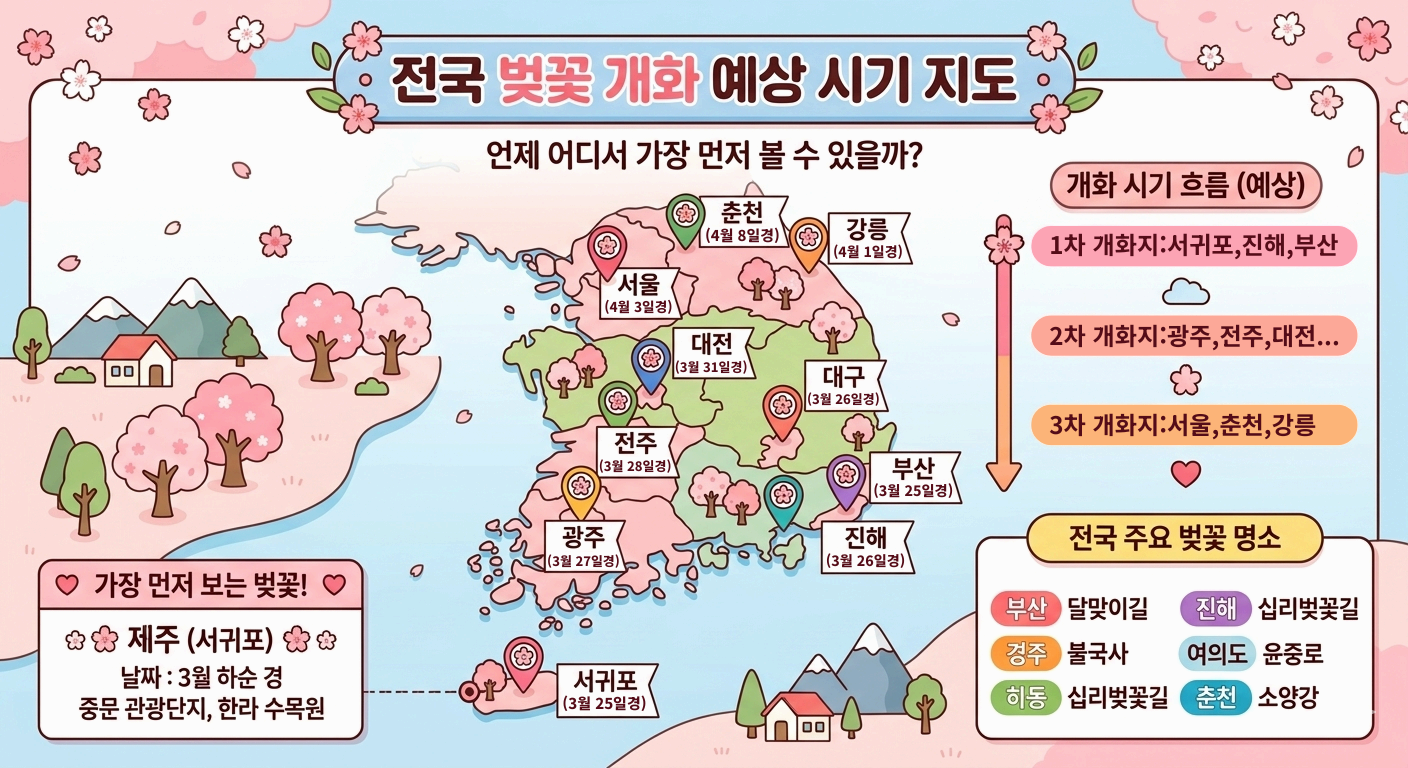 벚꽃 개화시기 2026
