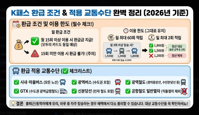 2026 K패스 신청 대상(제외, 조건, 지역)(+방법)