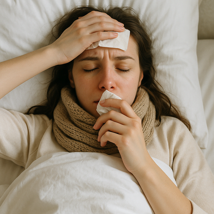 아파서-누워있는-여자