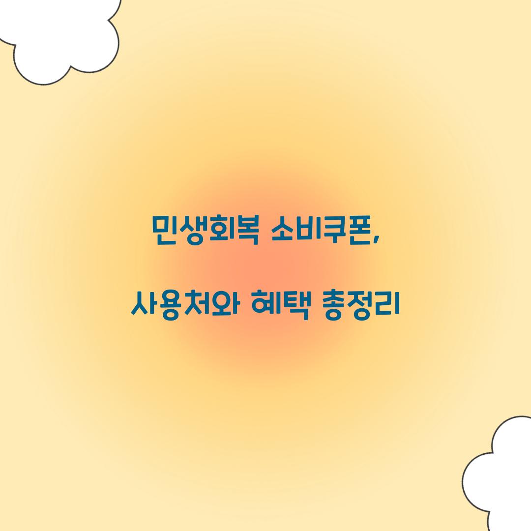 민생회복 소비쿠폰