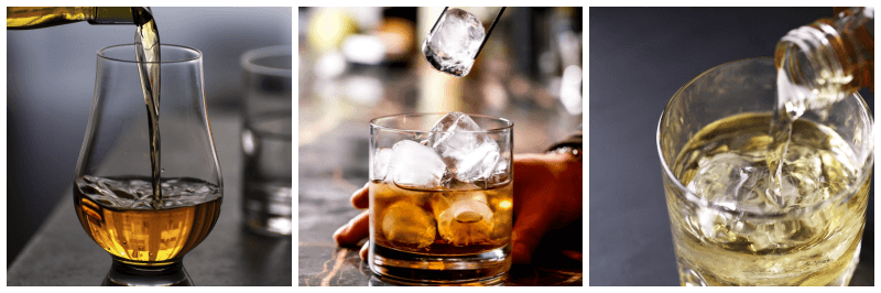 위스키 니트, 온더락, 미즈와리 사진