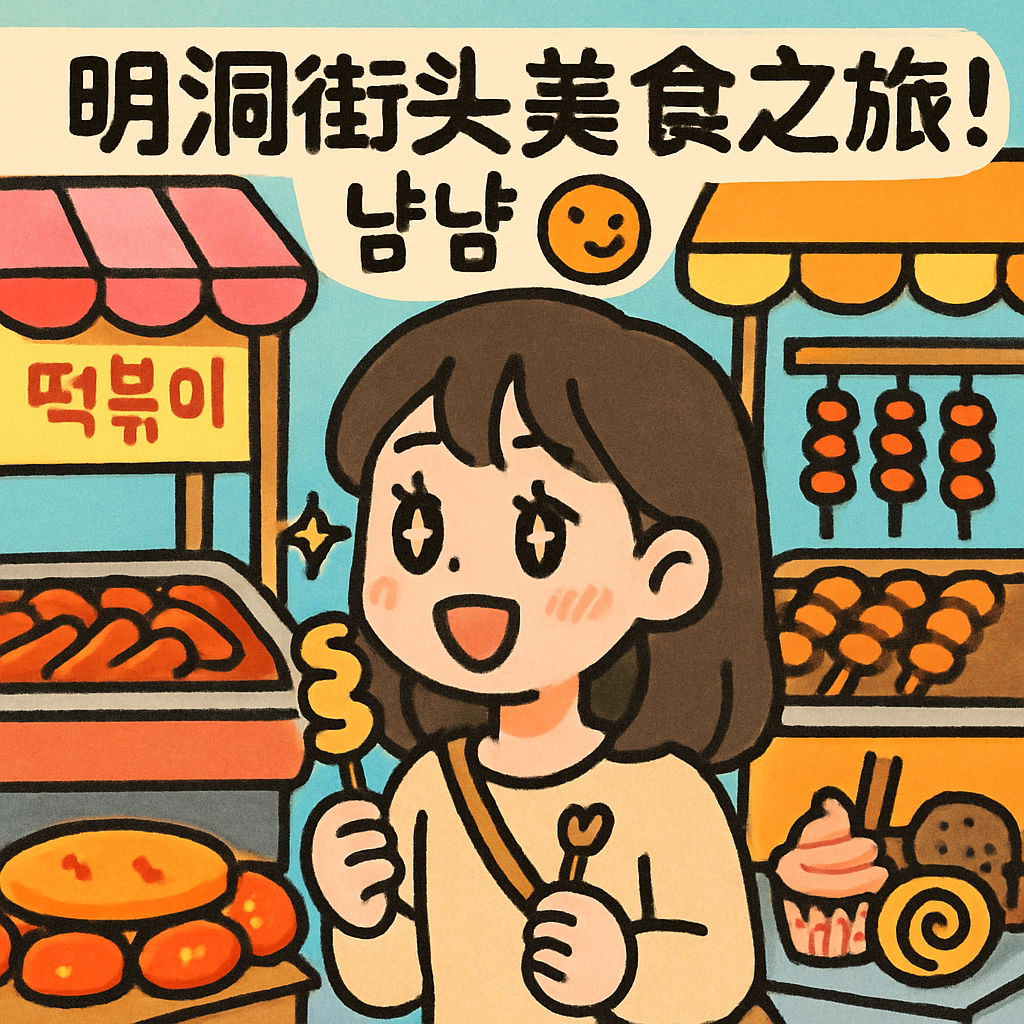 明洞街头美食之旅!냠냠 😋