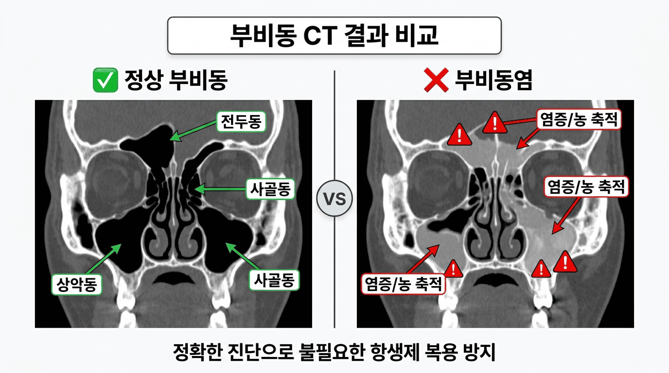 부비동 CT 결과 (예시)