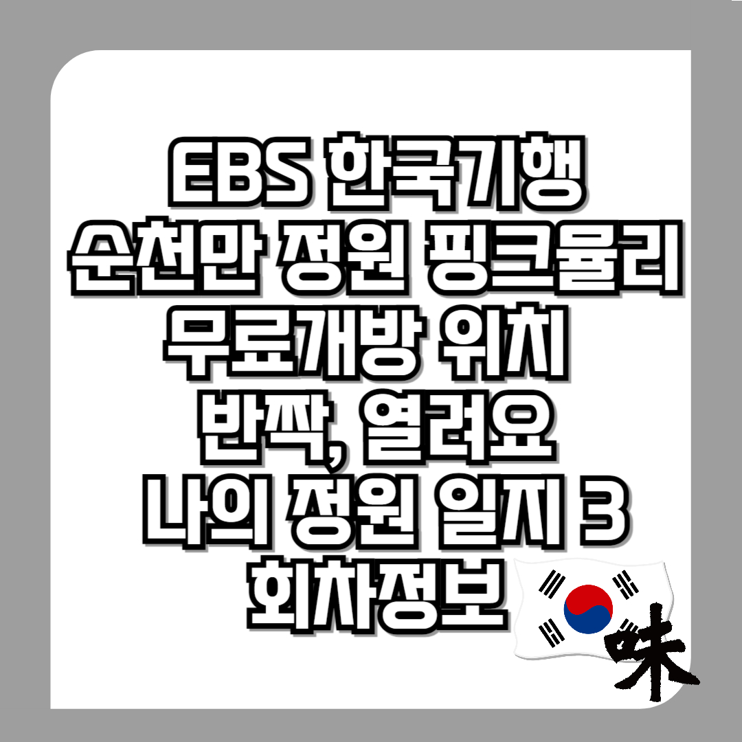 한국기행-순천만-정원-핑크뮬리-무료개방-어디-반짝,-열려요-11월-3일-나의-정원-일지-3-회차정보